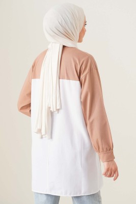 Sırtı Garnili Camel Tunik - Tunik