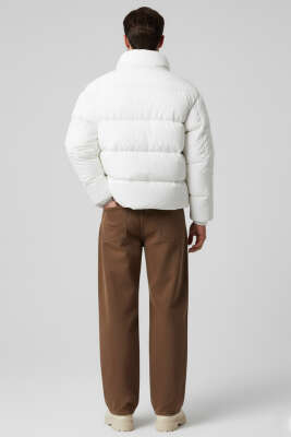 Şişme Bomber Erkek Mont Beyaz - Erkek Mont