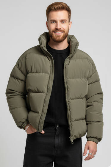 Şişme Bomber Erkek Mont Haki - Erkek Mont