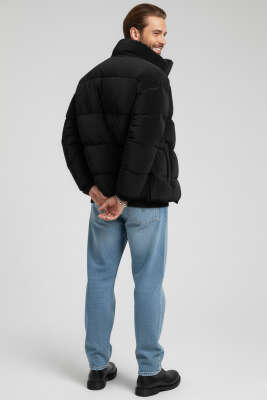 Şişme Bomber Erkek Mont Siyah - Erkek Mont