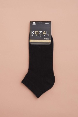 Siyah Erkek Penye Patik Çorap - Thumbnail