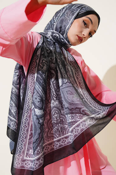 Siyah Serisi Soft Şal Asorti 7 - Başörtüsü