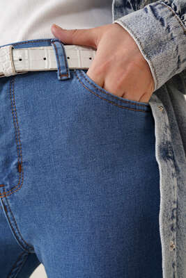 Skinny Jean Likralı Pantolon Açık Mavi - Thumbnail