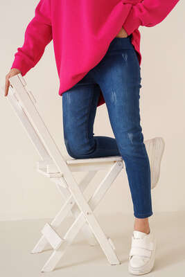 Skinny Jean Pantolon Orta Mavi - Kot Pantolon