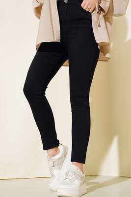 Slim Fit Dar Paça Gabardın Pantolon Siyah - Kumaş Pantolon