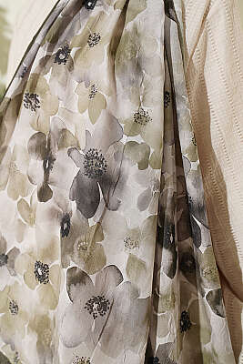 Soft Flora Bambu Kraş Şal Haki - Başörtüsü
