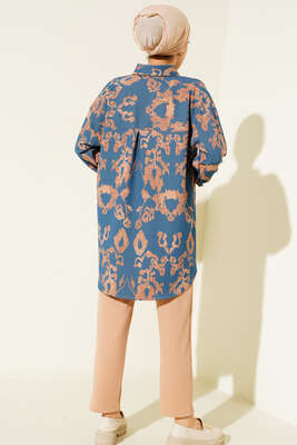 Soluk Desenli İkili Takım İndigo - İkili Takım