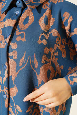 Soluk Desenli İkili Takım İndigo - İkili Takım