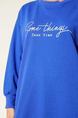Something Baskılı İki İp Tunik Saks - 100-300 TL Ürünler