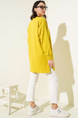 Something Baskılı İki İp Tunik Yağ Yeşili - Tunik