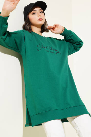 Something Baskılı İki İp Tunik Yeşil - 100-300 TL Ürünler