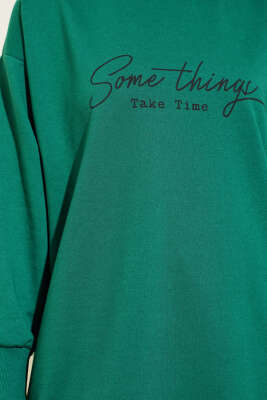 Something Baskılı İki İp Tunik Yeşil - Tunik
