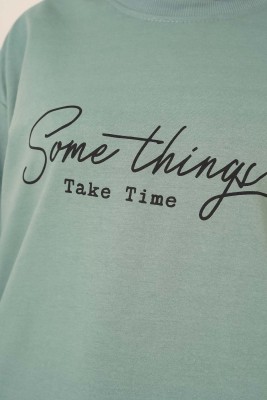 Somethings Baskılı Tunik Çağla Yeşili - Tunik