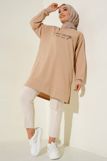 Somethings Baskılı Tunik Camel - Pantolon