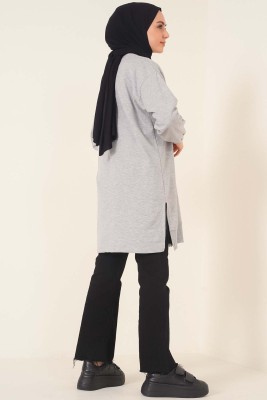 Somethings Baskılı Tunik Gri - Tunik