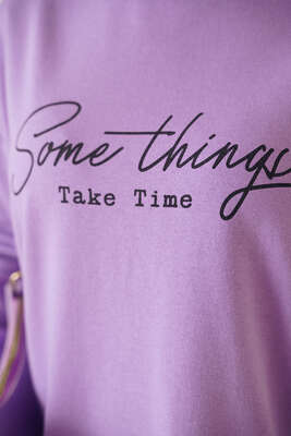 Somethings Baskılı Tunik Lila - Tunik