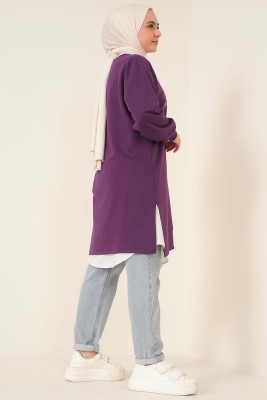 Somethings Baskılı Tunik Mor - Tunik