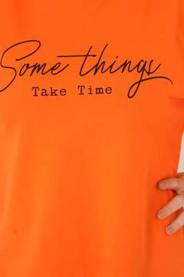 Somethings Baskılı Tunik Oranj - Tunik