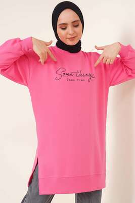 Somethings Baskılı Tunik Pembe 
