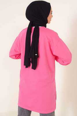 Somethings Baskılı Tunik Pembe - Tunik