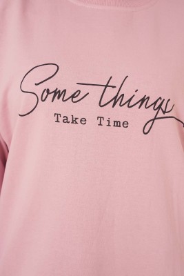 Somethings Baskılı Tunik Pudra - Tunik