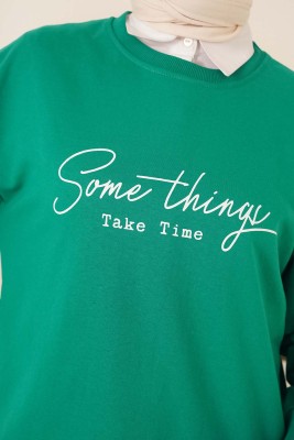 Somethings Baskılı Tunik Yeşil - Tunik