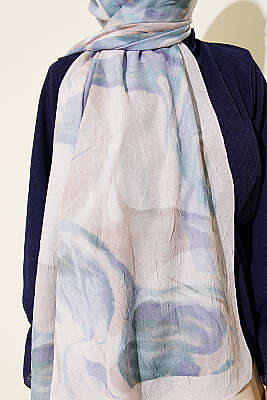 Soyut Yaprak Desen Bambu Kraş Şal Taş - Başörtüsü