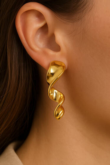 Spiral Küpe Gold - Küpe