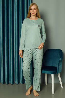 Starlight Viscon Pijama Takımı Mint - Thumbnail