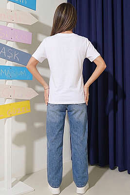 Stay Cool Baskılı T-shirt Ekru - Kadın Giyim Modelleri