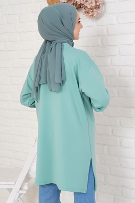 Stay With Me Baskılı Çağla Yeşili Tunik - Tunik