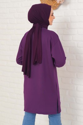 Stay With Me Baskılı Mor Tunik - Tunik