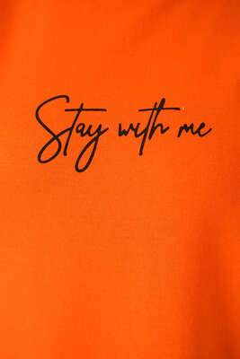 Stay With Me Baskılı Oranj Tunik - Tunik