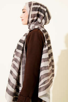 Stick Desen Lina Şal Bej - Başörtüsü