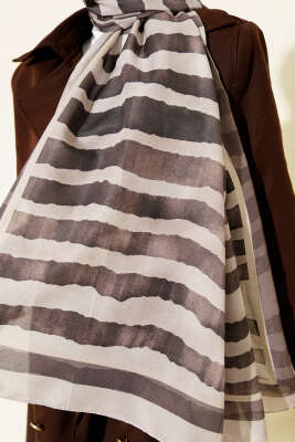 Stick Desen Lina Şal Bej - Başörtüsü