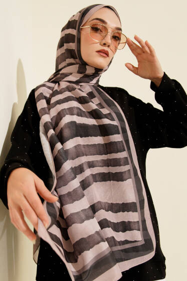 Stick Desen Lina Şal Pudra - Başörtüsü