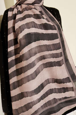 Stick Desen Lina Şal Pudra - Başörtüsü