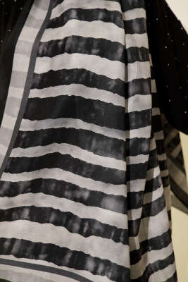 Stick Desen Lina Şal Siyah - Başörtüsü