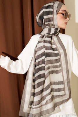 Stick Desen Lina Şal Soft Kahve - Başörtüsü