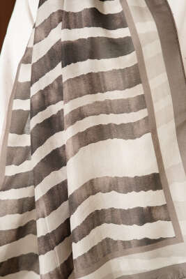 Stick Desen Lina Şal Soft Kahve - Başörtüsü