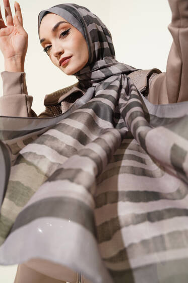 Stick Desen Lina Şal Taş - Başörtüsü