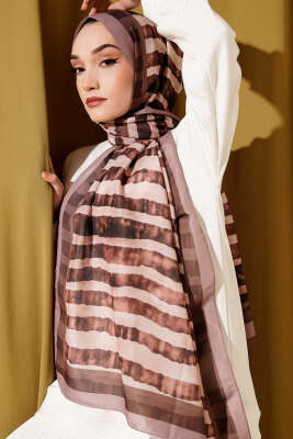 Stick Desen Lina Şal Vizon - Başörtüsü