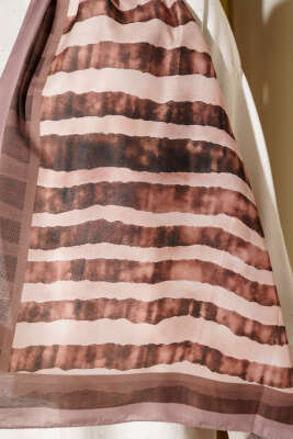 Stick Desen Lina Şal Vizon - Başörtüsü