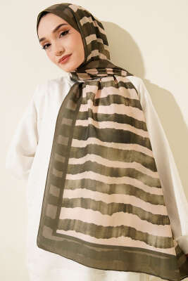 Stick Desen Lina Şal Zümrüt - Başörtüsü