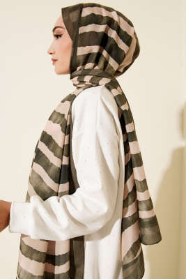 Stick Desen Lina Şal Zümrüt - Başörtüsü