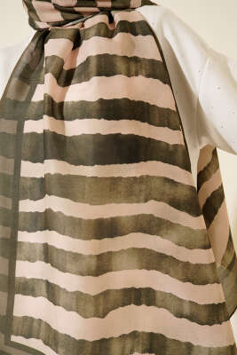 Stick Desen Lina Şal Zümrüt - Başörtüsü