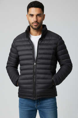 Su Geçirmez Erkek Şişme Mont Siyah - BY MAMİ