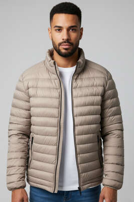 Su Geçirmez Erkek Şişme Mont Vizon - BY MAMİ