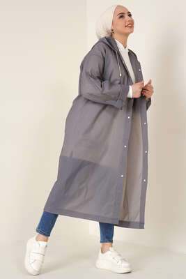Su Geçirmez Yağmurluk Gri - Yeni Tesettür Giyim