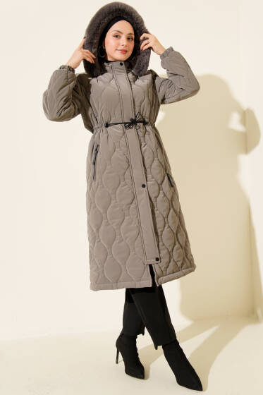 Su Yolu Kapitone Fermuarlı Mont Gri - Mont